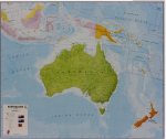 Planisfero 105-Oceania cartas murale politica cm 140x100